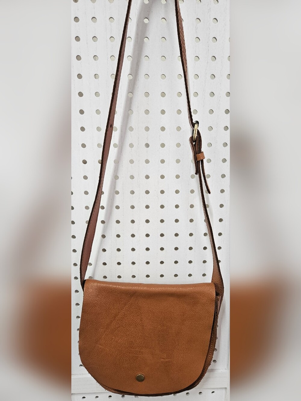 bohme Brown Leather Crossbody Saddle Bag